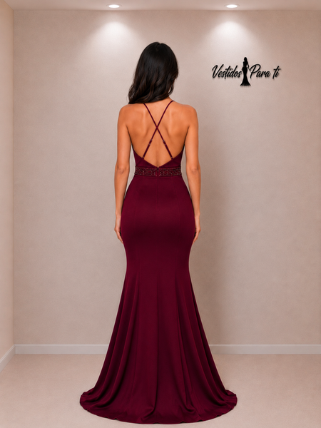 Vestido de Fiesta Talla XS — Burdeo — Entrega Inmediata