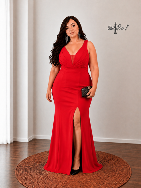 Vestido Largo de Fiesta Talla XXL — Rojo — Entrega Inmediata