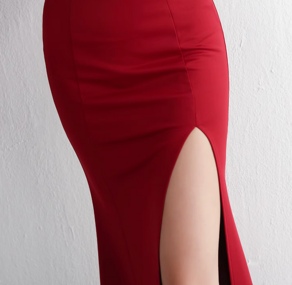 Vestido Largo de Fiesta Talla XXXL — Burdeo— Entrega Inmediata