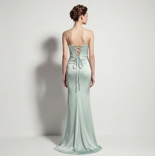 Vestido Largo de Fiesta Talla XS — Lago Verde — Entrega Inmediata