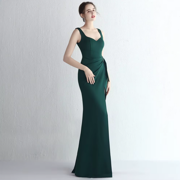 Vestido Largo de Fiesta Talla S-M — Verde— Entrega Inmediata