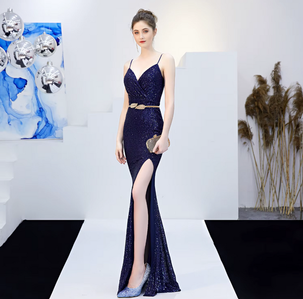 Vestido de Fiesta Talla XS — Azul Marino — Entrega Inmediata