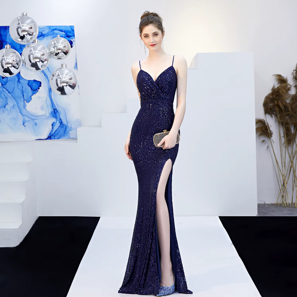 Vestido de Fiesta Talla XS — Azul Marino — Entrega Inmediata