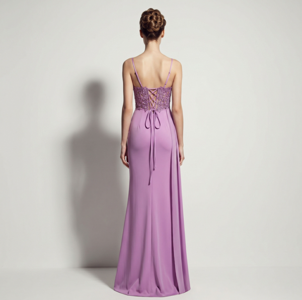 Vestido Largo de Fiesta Talla XL — Lavanda — Entrega Inmediata