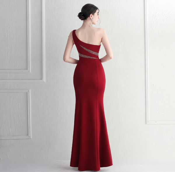 Vestido de Fiesta Talla S-M — Burdeo — Entrega Inmediata