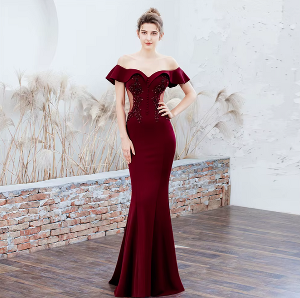 Vestido de Fiesta Talla XS — Burdeo — Entrega Inmediata