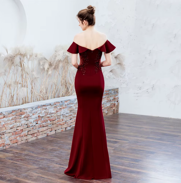 Vestido de Fiesta Talla XS — Burdeo — Entrega Inmediata