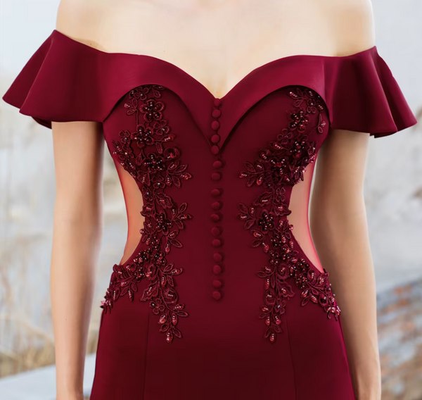 Vestido de Fiesta Talla XS — Burdeo — Entrega Inmediata