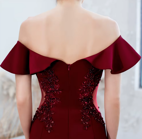 Vestido de Fiesta Talla XS — Burdeo — Entrega Inmediata