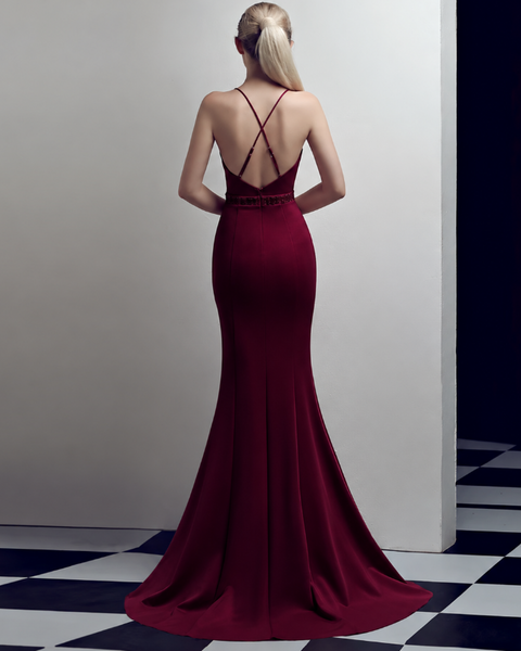 Vestido de Fiesta Talla XS — Burdeo — Entrega Inmediata