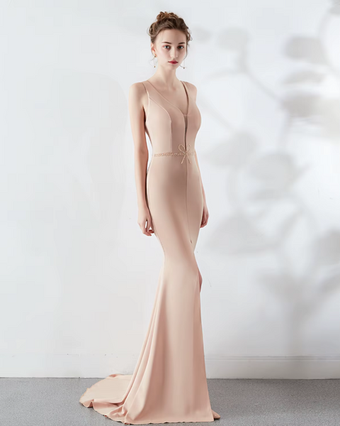 Vestido de Fiesta Talla XS — Beige — Entrega Inmediata