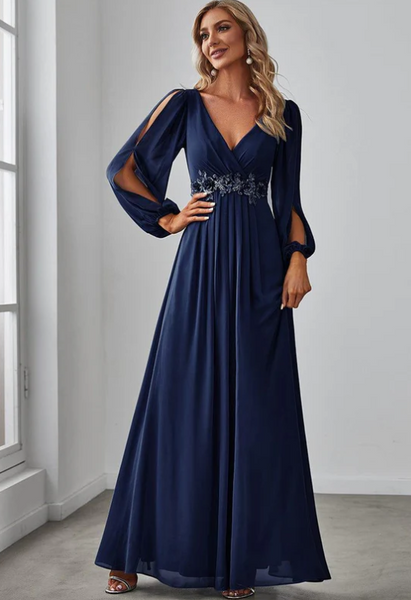 Vestido de Fiesta Talla M — Azul Marino — Entrega Inmediata