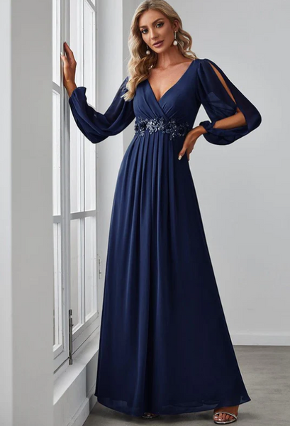 Vestido de Fiesta Talla M — Azul Marino — Entrega Inmediata