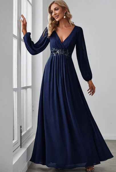 Vestido de Fiesta Talla M — Azul Marino — Entrega Inmediata