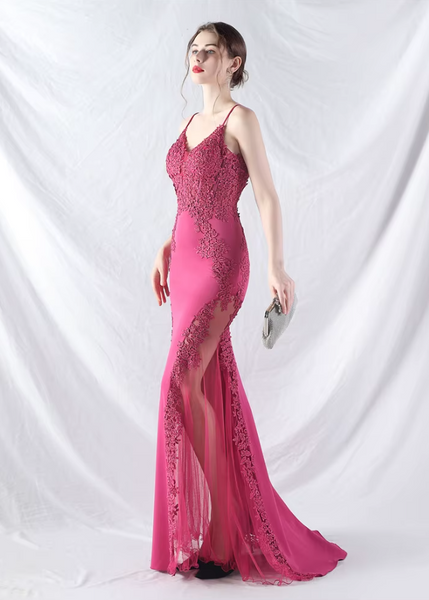 Vestido Largo de Fiesta Talla XS —Fucsia — Entrega Inmediata