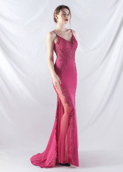 Vestido Largo de Fiesta Talla XS —Fucsia — Entrega Inmediata