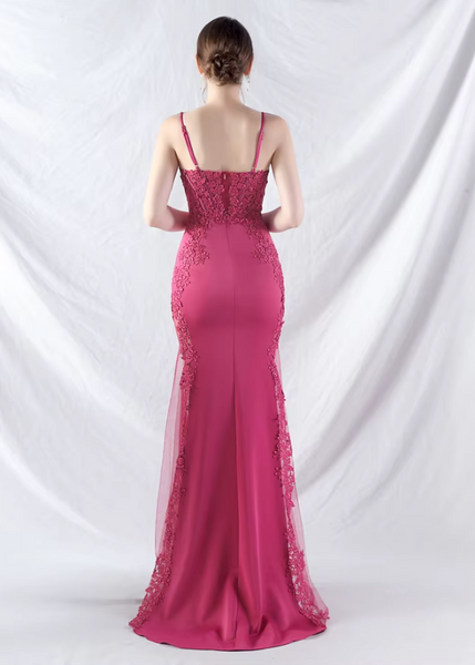 Vestido Largo de Fiesta Talla XS —Fucsia — Entrega Inmediata