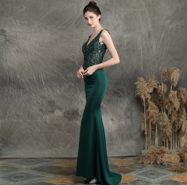 Vestido de Fiesta Talla M — Verde — Entrega Inmediata