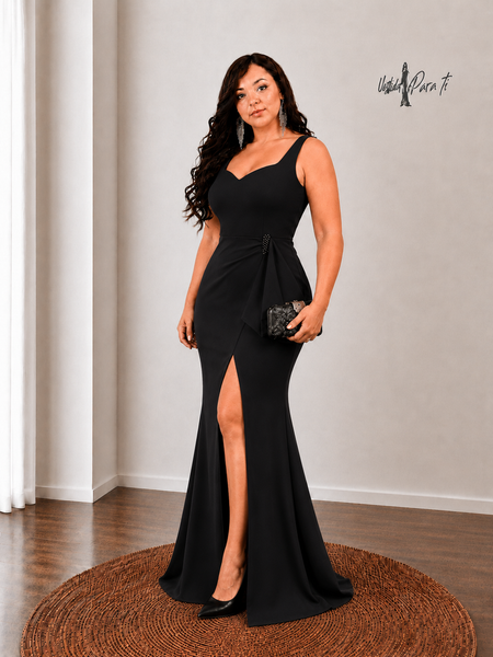 Vestido Largo de Fiesta Talla XL — Negro — Entrega Inmediata