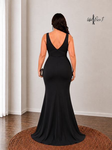 Vestido Largo de Fiesta Talla XL — Negro — Entrega Inmediata