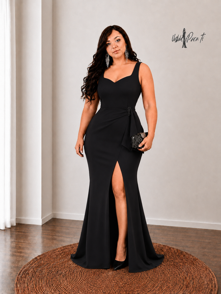 Vestido Largo de Fiesta Talla XL — Negro — Entrega Inmediata