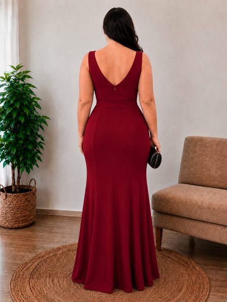 Vestido Largo de Fiesta Talla XXL — Burdeo— Entrega Inmediata