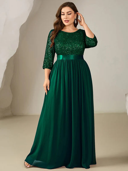 Vestido de Fiesta Talla L  — Verde Oscuro  — Entrega Inmediata