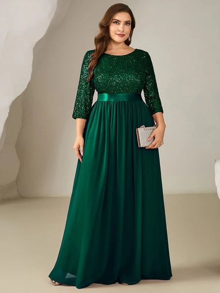 Vestido de Fiesta Talla L  — Verde Oscuro  — Entrega Inmediata