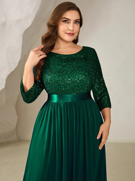 Vestido de Fiesta Talla L  — Verde Oscuro  — Entrega Inmediata