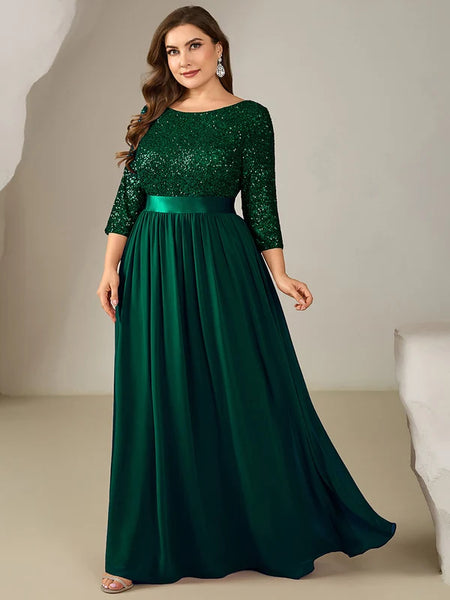Vestido de Fiesta Talla L  — Verde Oscuro  — Entrega Inmediata
