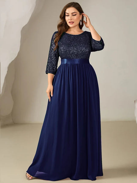 Vestido de Fiesta Talla XXL 16 — Azul Marino  — Entrega Inmediata