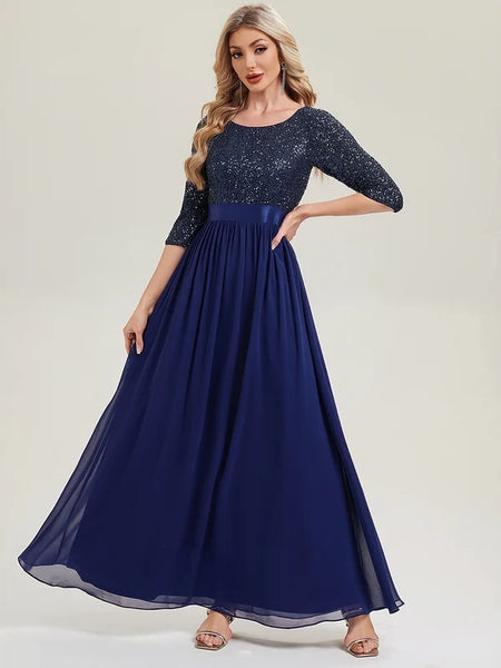 Vestido de Fiesta Talla XXL 16 — Azul Marino  — Entrega Inmediata