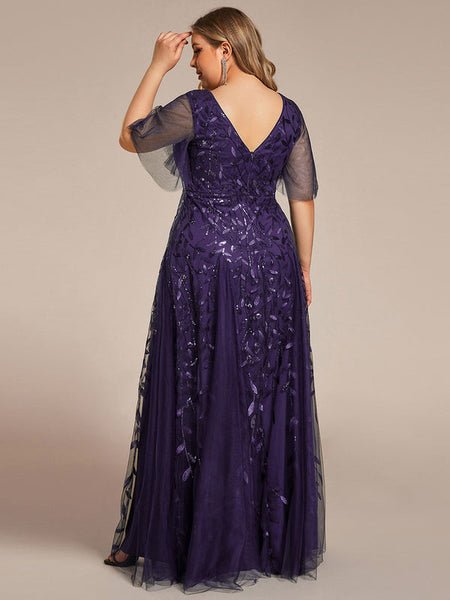 Vestido de Fiesta Talla XXL 16 — Morado Oscuro — Entrega Inmediata