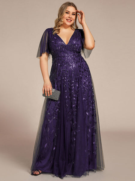 Vestido de Fiesta Talla XXL 16 — Morado Oscuro — Entrega Inmediata