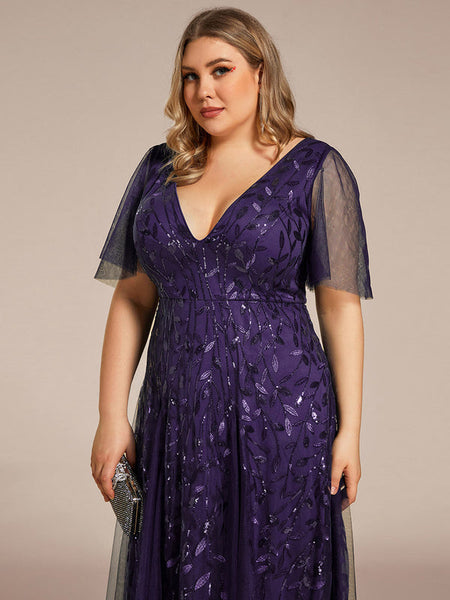 Vestido de Fiesta Talla XXL 16 — Morado Oscuro — Entrega Inmediata