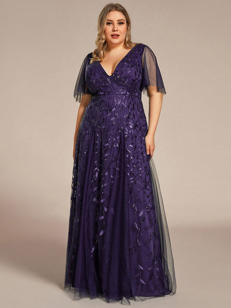 Vestido de Fiesta Talla XXL 16 — Morado Oscuro — Entrega Inmediata