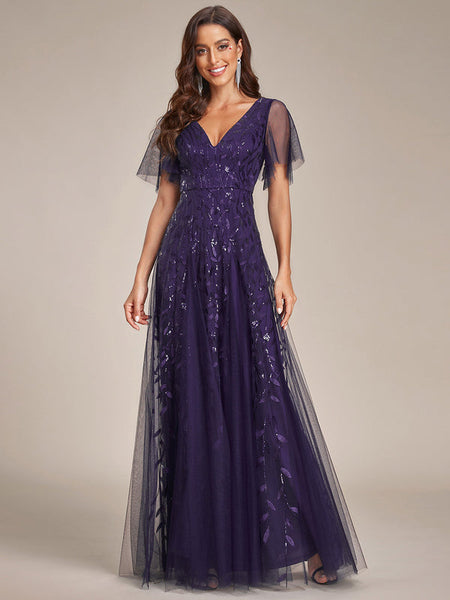 Vestido de Fiesta Talla XXL 16 — Morado Oscuro — Entrega Inmediata