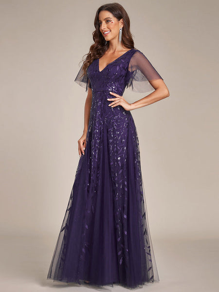 Vestido de Fiesta Talla XXL 16 — Morado Oscuro — Entrega Inmediata