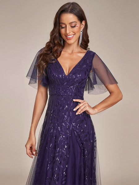 Vestido de Fiesta Talla XXL 16 — Morado Oscuro — Entrega Inmediata