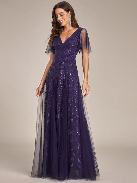 Vestido de Fiesta Talla XXL 16 — Morado Oscuro — Entrega Inmediata