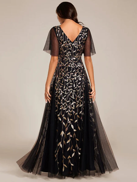 Vestido de Fiesta Talla M — Negro y Dorado — Entrega Inmediata
