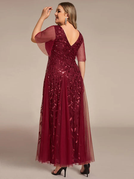 Vestido de Fiesta Talla L — Borgoña — Entrega Inmediata