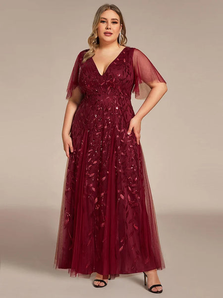 Vestido de Fiesta Talla L — Borgoña — Entrega Inmediata