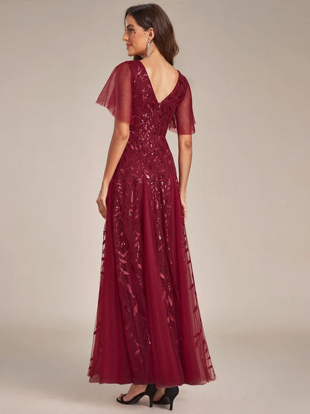 Vestido de Fiesta Talla L — Borgoña — Entrega Inmediata
