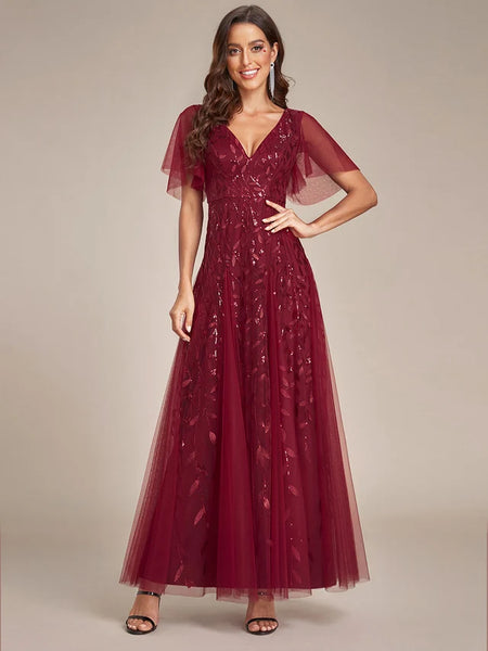 Vestido de Fiesta Talla L — Borgoña — Entrega Inmediata