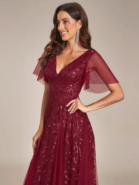 Vestido de Fiesta Talla L — Borgoña — Entrega Inmediata