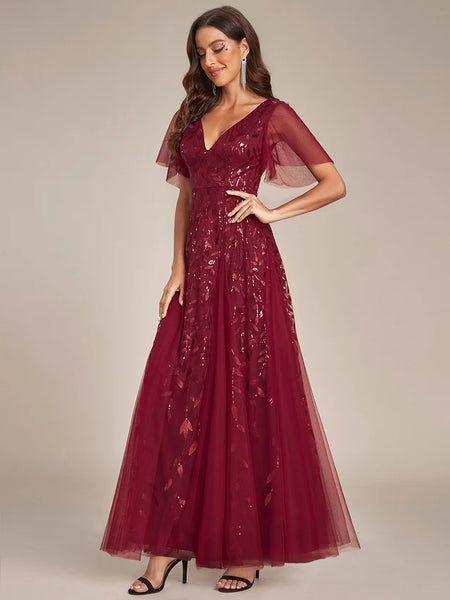 Vestido de Fiesta Talla L — Borgoña — Entrega Inmediata