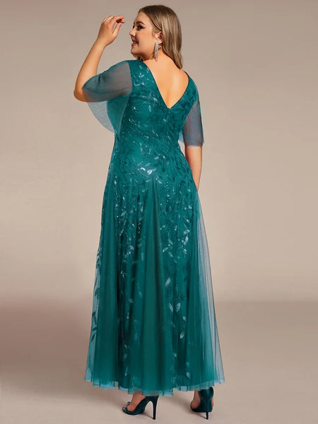 Vestido de Fiesta Talla XL — Verde Azulado — Entrega Inmediata