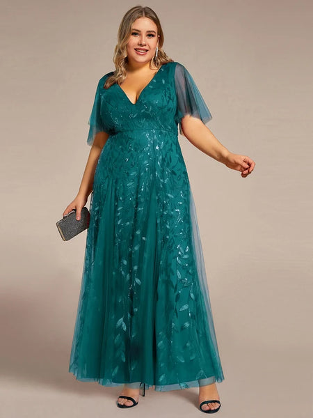 Vestido de Fiesta Talla XL — Verde Azulado — Entrega Inmediata