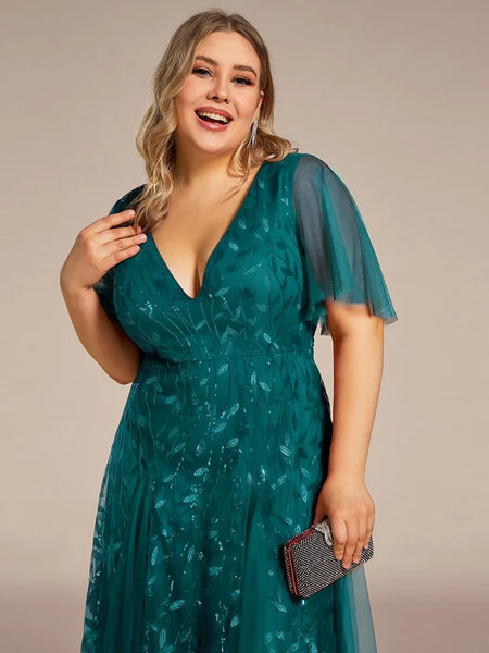 Vestido de Fiesta Talla XL — Verde Azulado — Entrega Inmediata